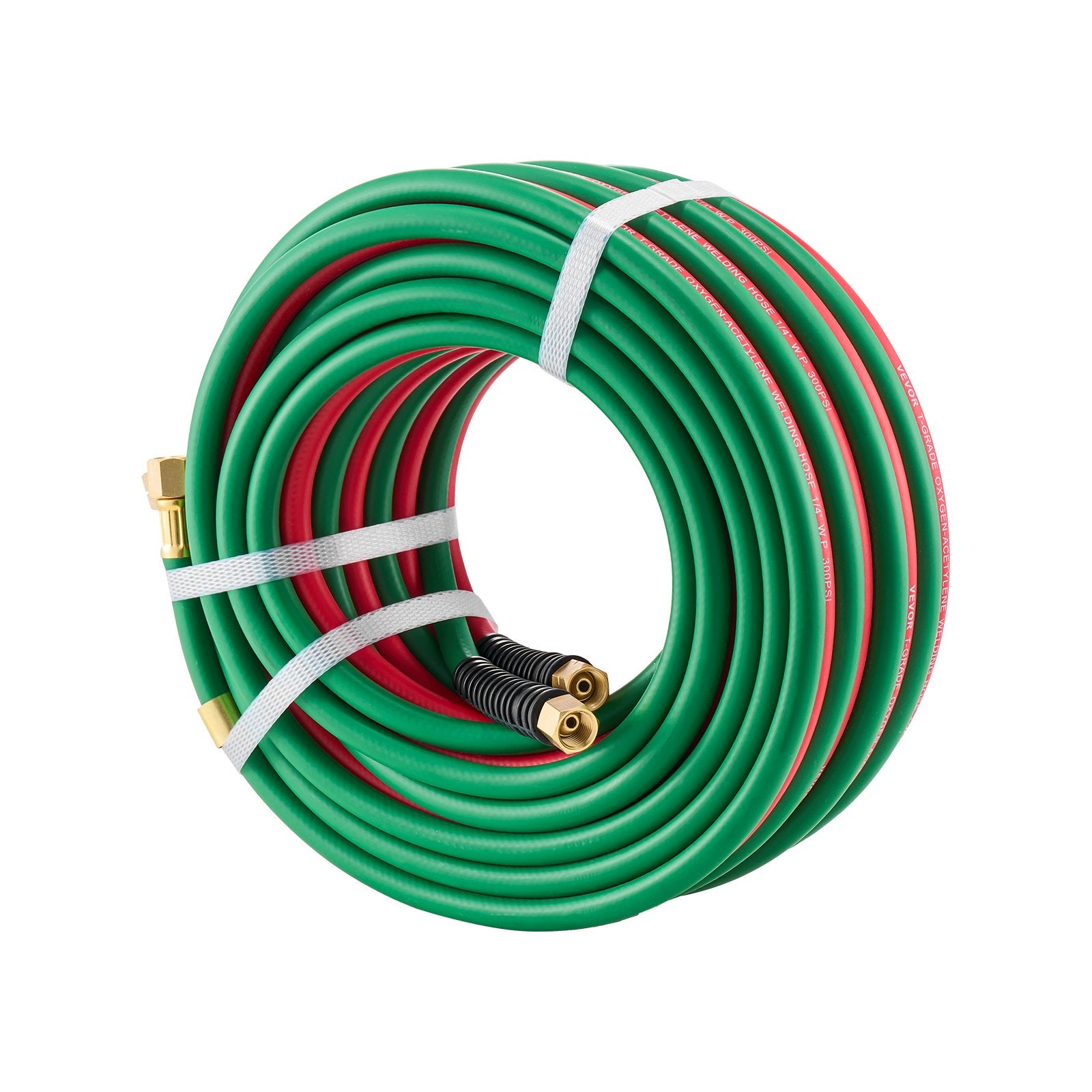 Oxygen Acetylene Hose 1/4"x50FT Twin Hose with 9/16"-18 B Fitting 300PSI