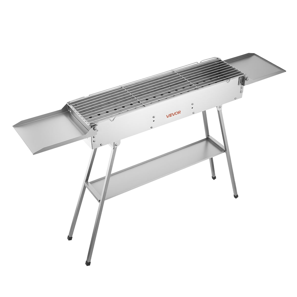 Foldable Charcoal BBQ Grill 0.16m² Portable with Liftable Tray