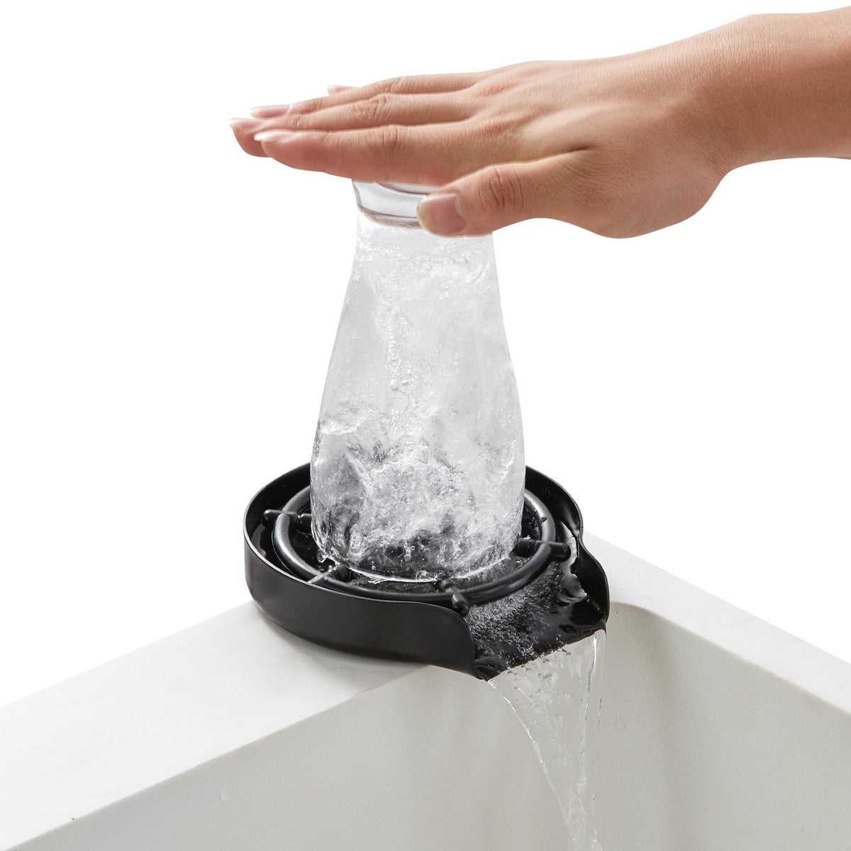 Glass Rinser 10-Jet 360° Rotating Cup Washer with ABS Holder