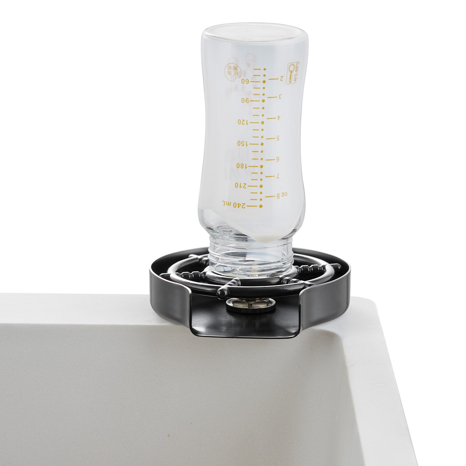 Glass Rinser 10-Jet 360° Rotating Cup Washer with ABS Holder