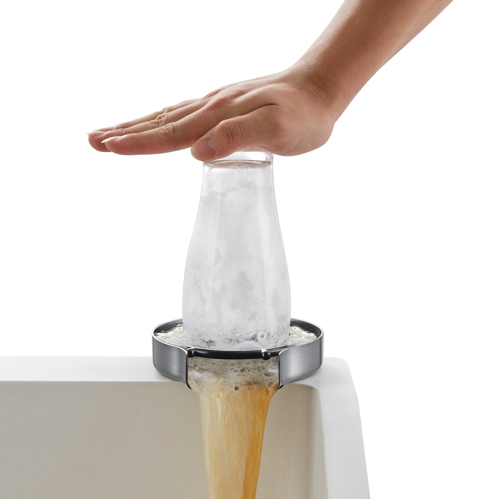 10 Jet 360° Rotating Glass Rinser Stainless Steel Cup Washer Sink
