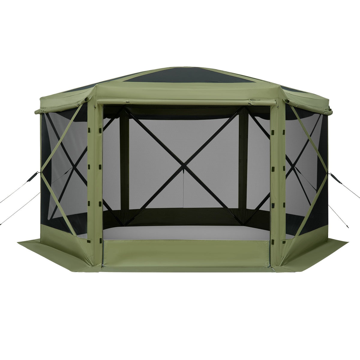 Pop Up Gazebo Screen Tent 3x3m 6-Sided Camping Canopy Quick Set Sun Shelter