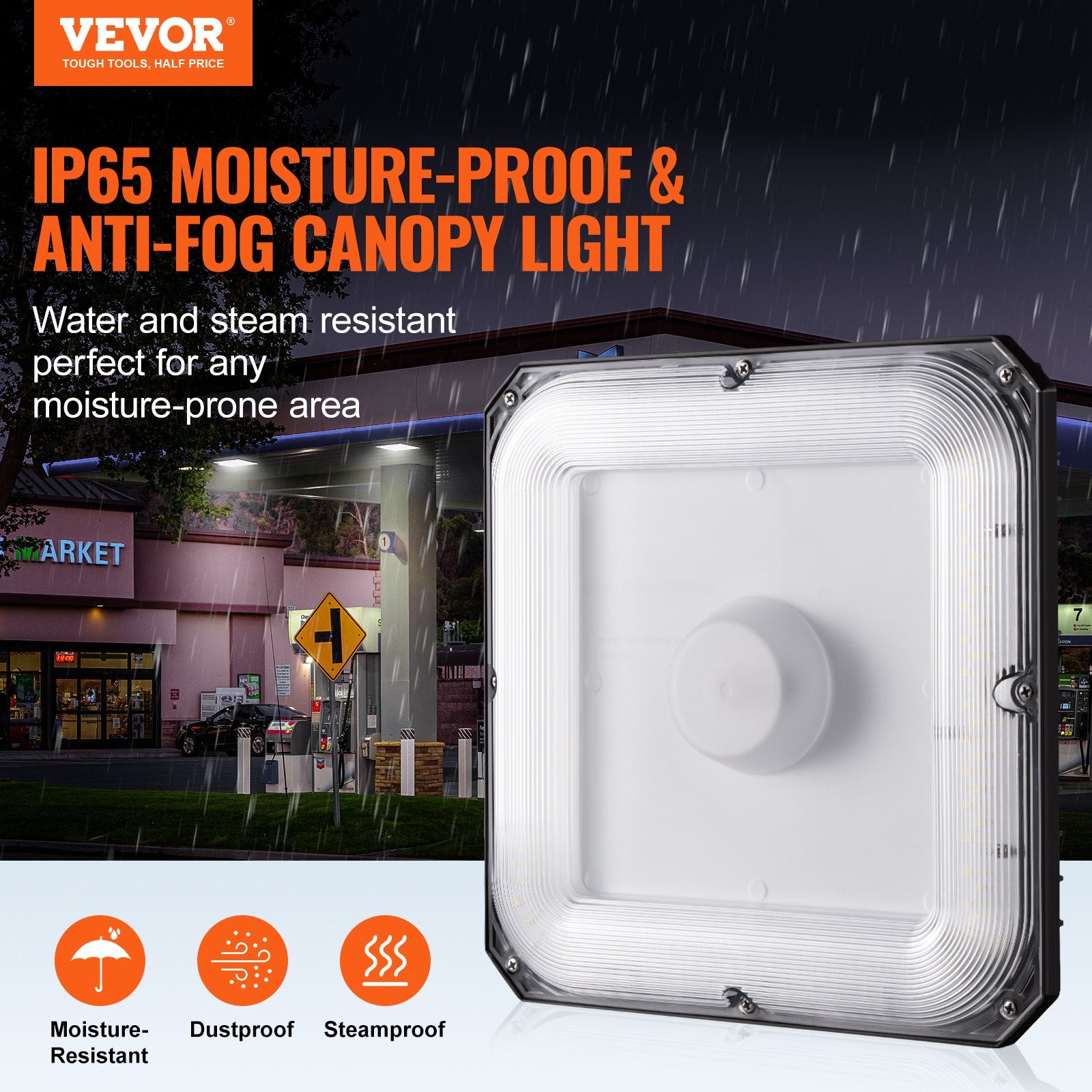 LED Canopy Lights 4 Pack 80W 8800LM 5000K Commercial Industrial Outdoor IP65
