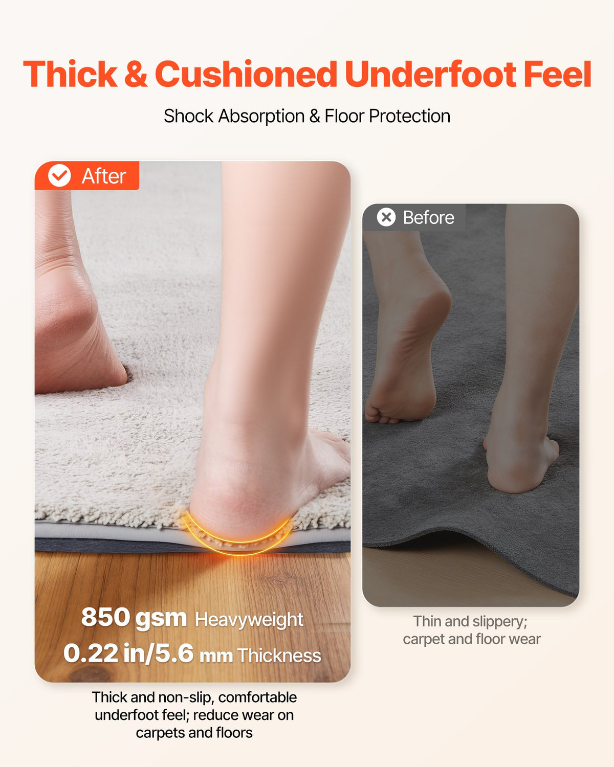 2.44 x 1.52m Non-Slip Rug Pad Felt Cushion & Rubber Gripper Mat