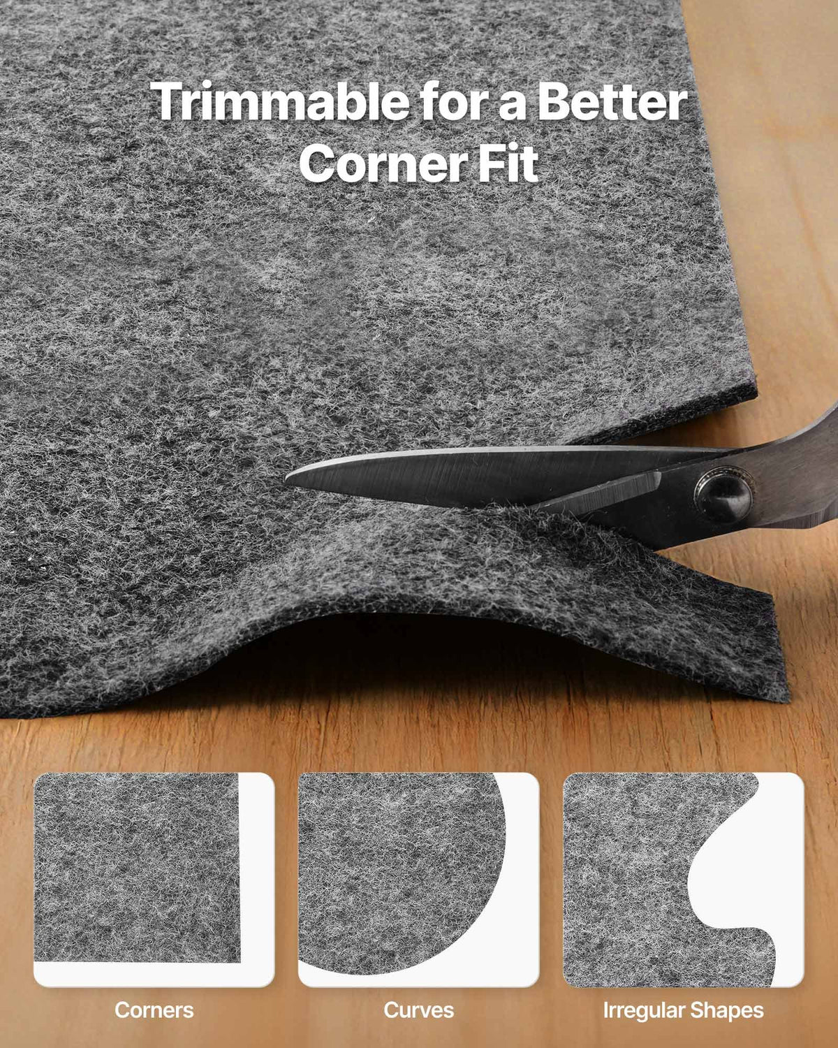 2.74 x 3.66m Non-Slip Rug Pad Felt Cushion & Rubber Gripper Mat