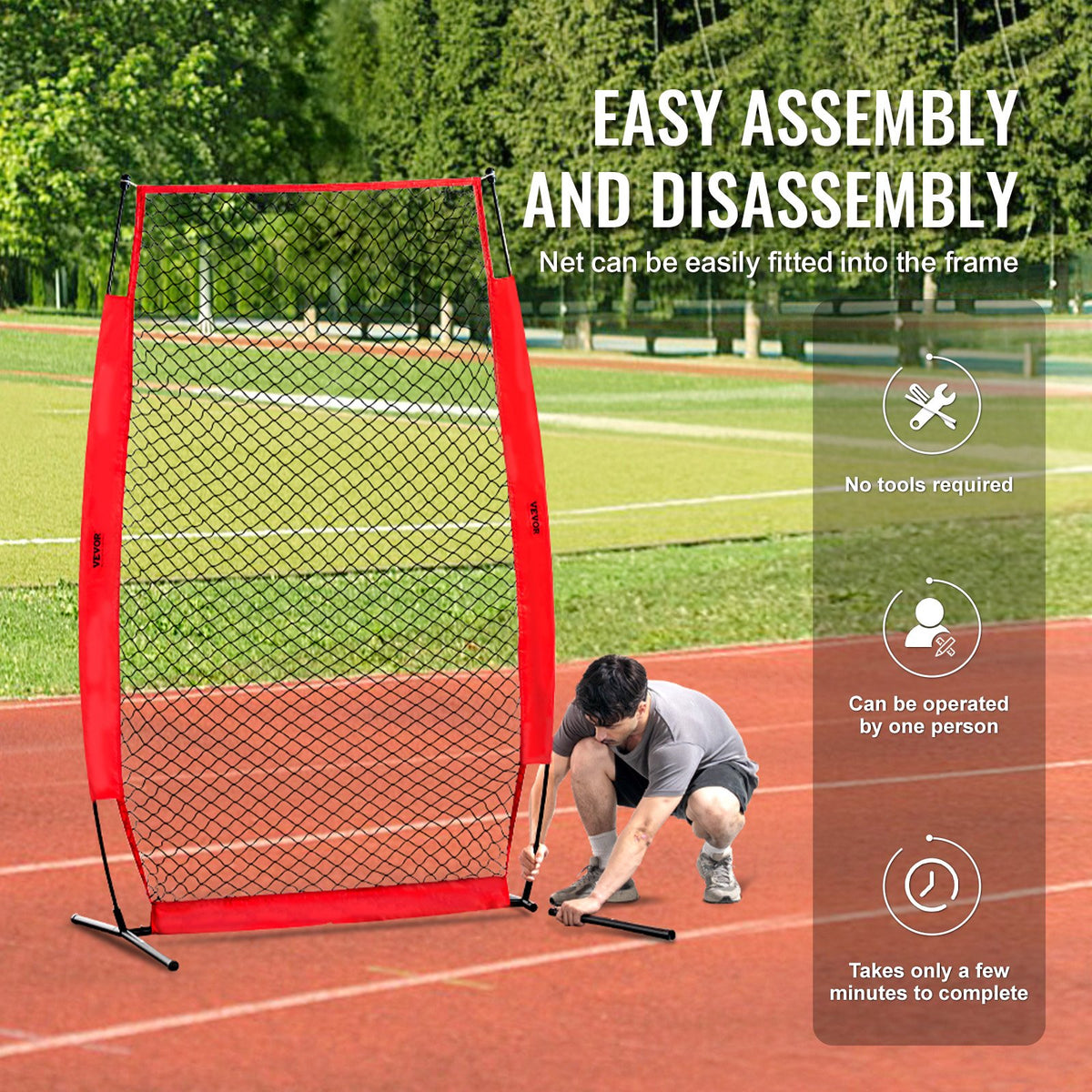 7x4 ft I Screen Baseball & Softball Safety Screen with Carry Bag & Ground Stakes