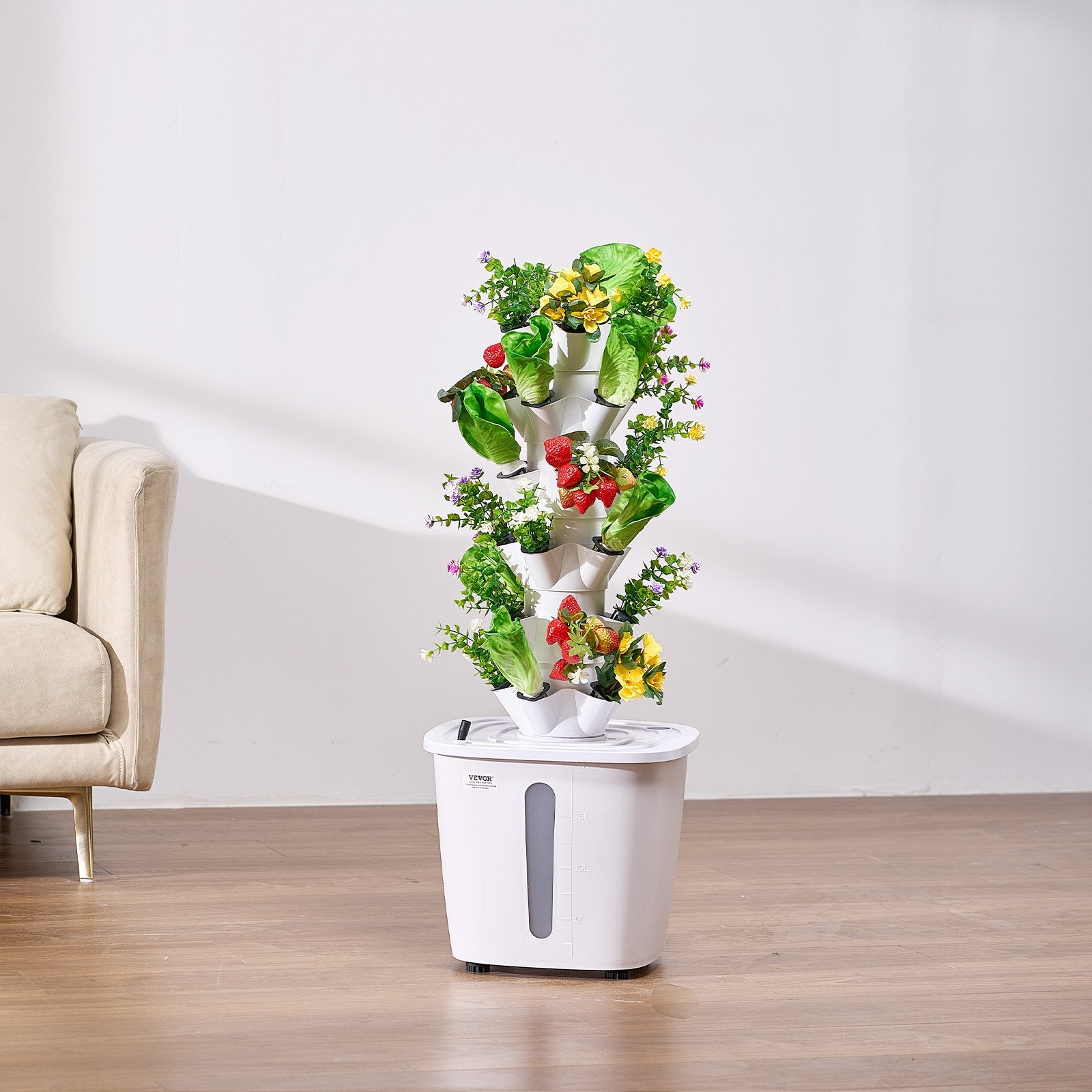 Hydroponic Growing System, 30 Pods 6-Tier Vertical Tower with Pump and Timer