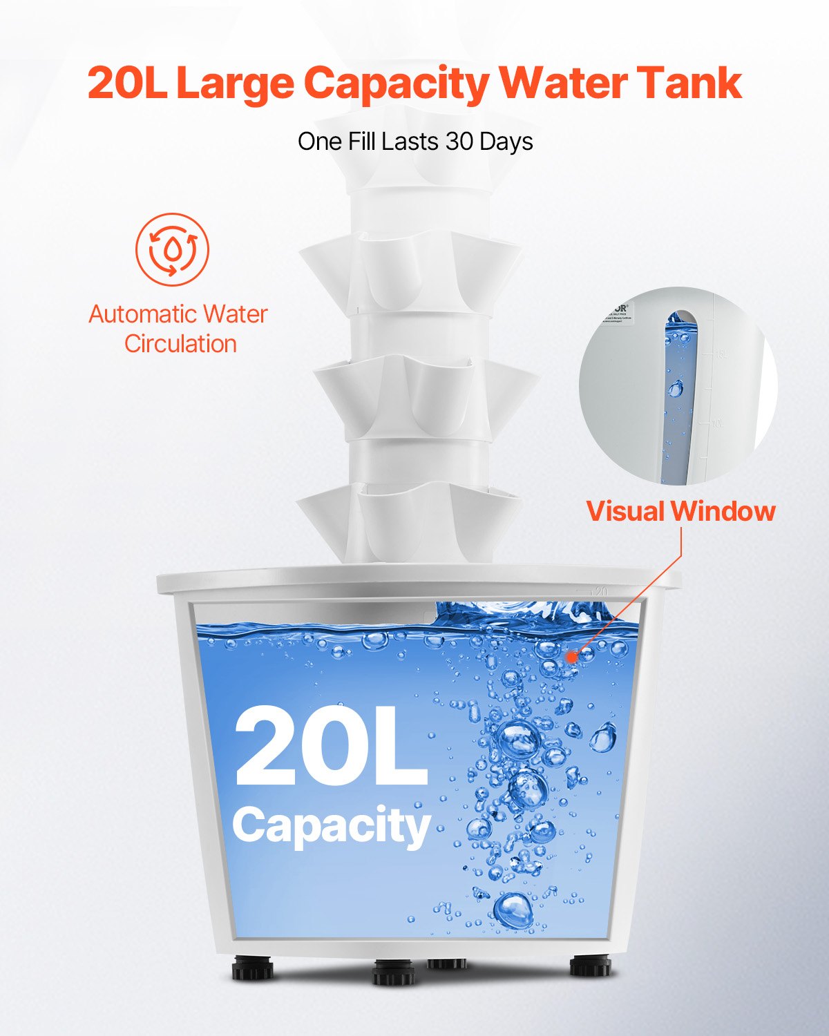 Hydroponic Growing System, 30 Pods 6-Tier Vertical Tower with Grow Light $ Pump