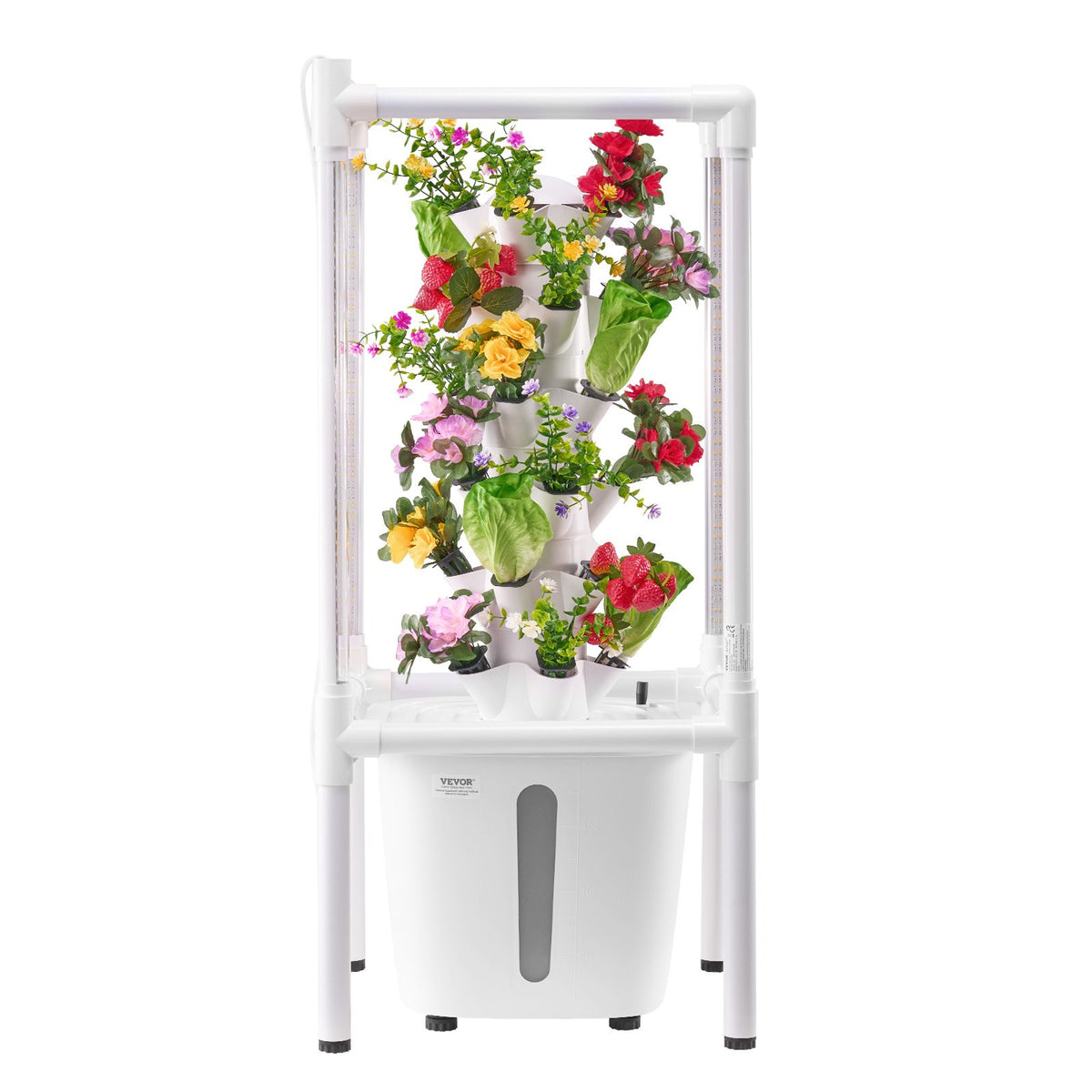 Hydroponic Growing System, 30 Pods 6-Tier Vertical Tower with Grow Light $ Pump