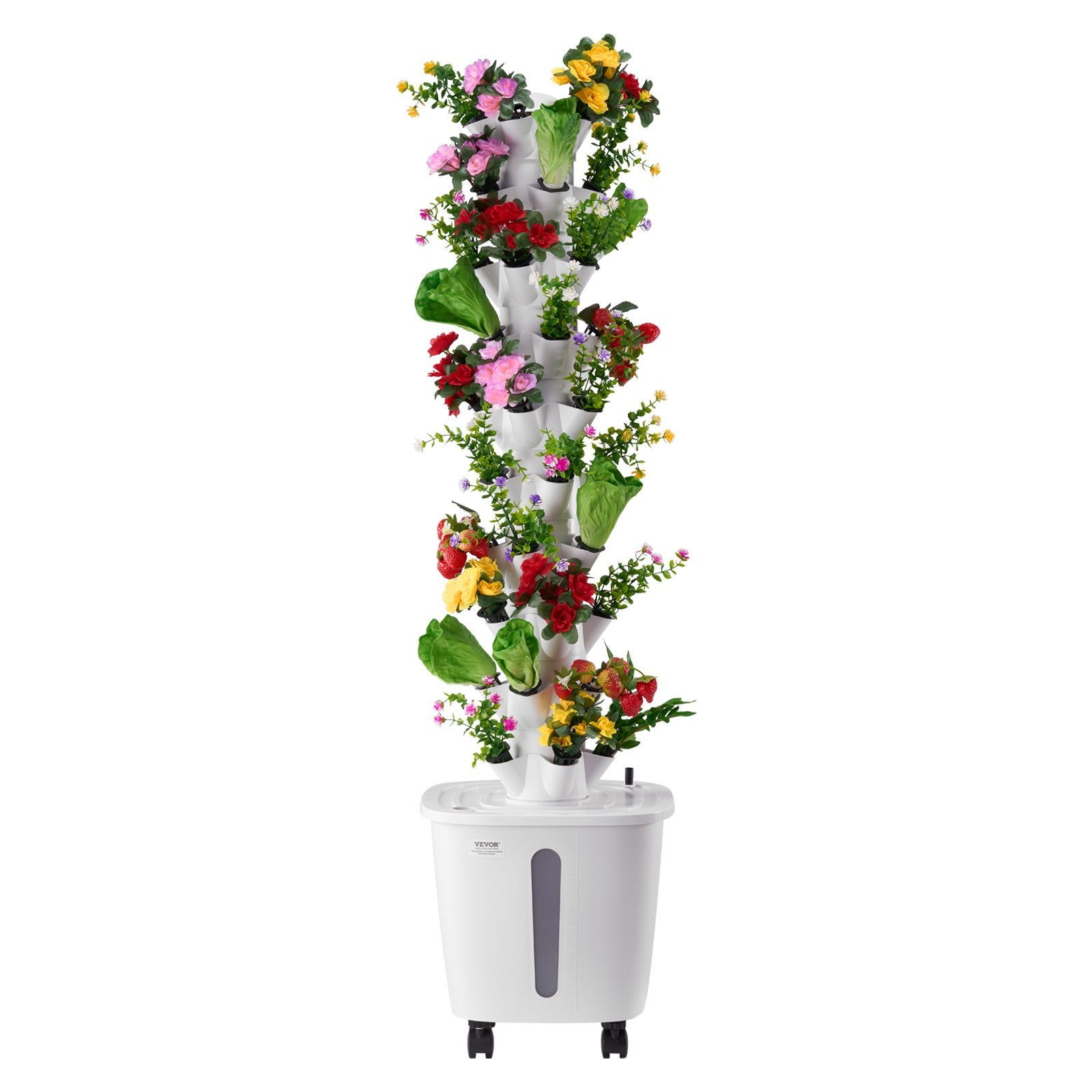 Hydroponic Growing System, 50 Pods 10-Tier Vertical Tower with Pump and Wheels