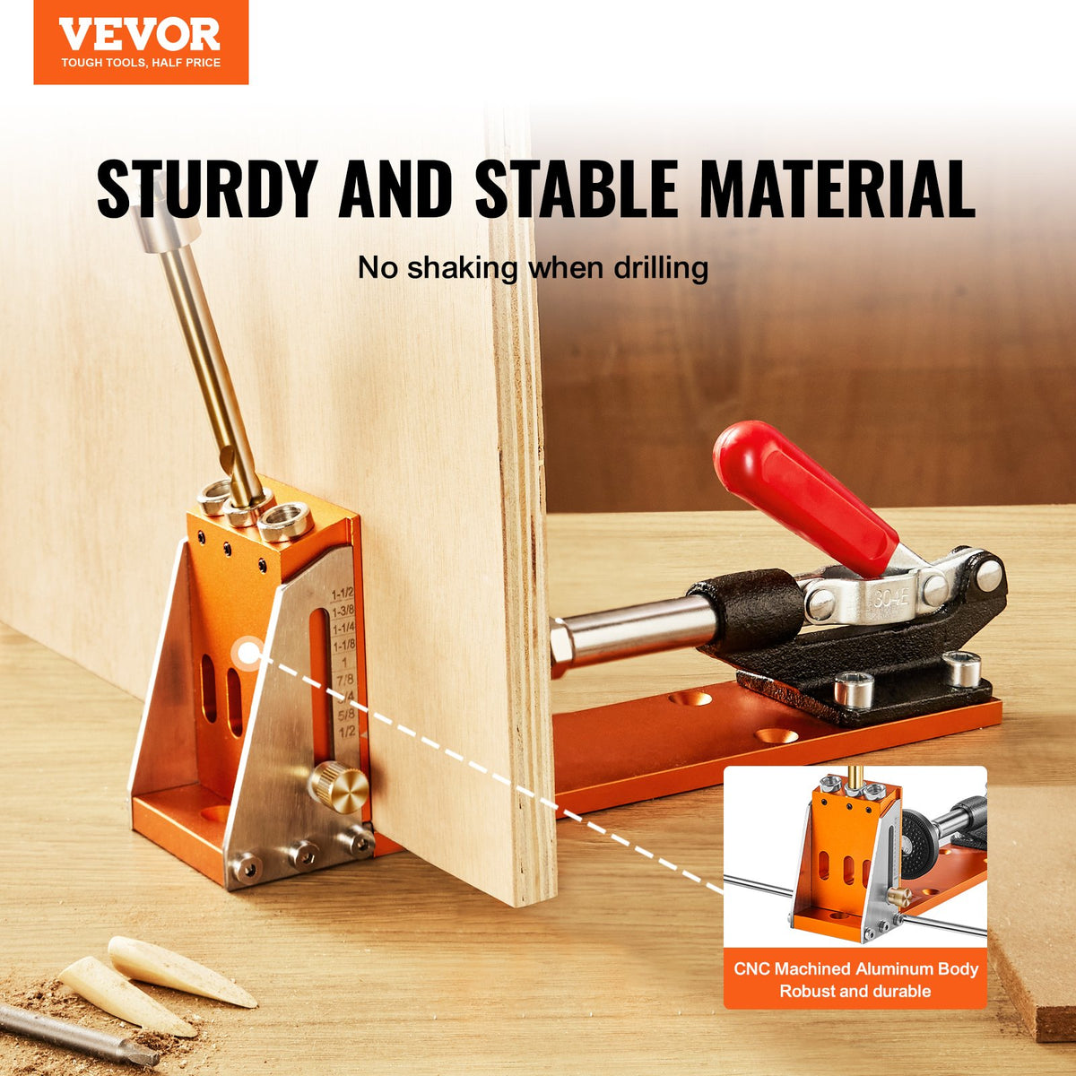Pocket Hole Jig Kit 30 Pcs Adjustable with Step Drills Wrenches and Bits
