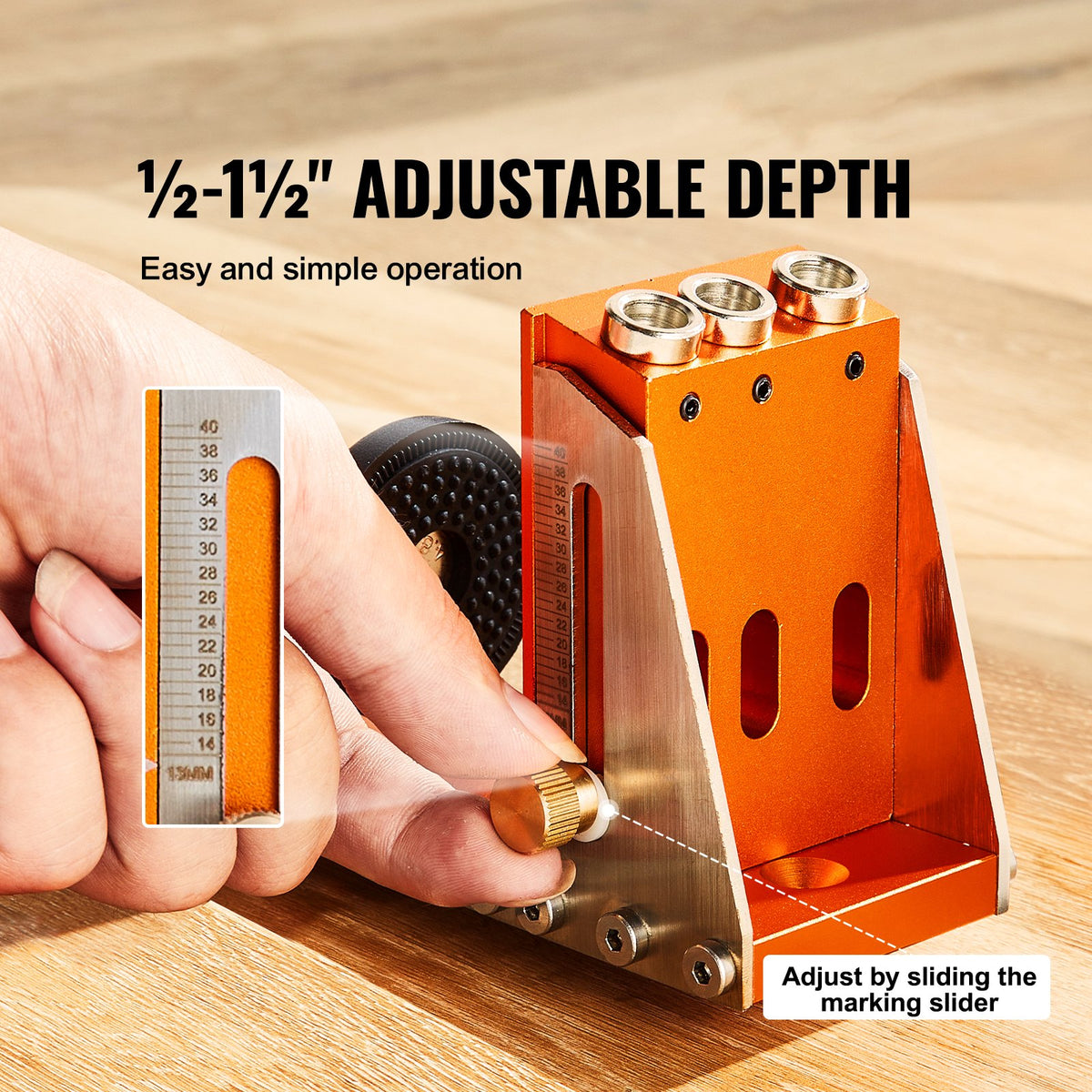 Pocket Hole Jig Kit 30 Pcs Adjustable with Step Drills Wrenches and Bits