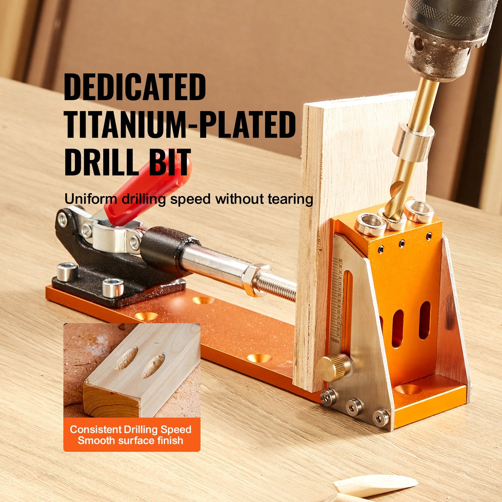Pocket Hole Jig Kit 30 Pcs Adjustable with Step Drills Wrenches and Bits