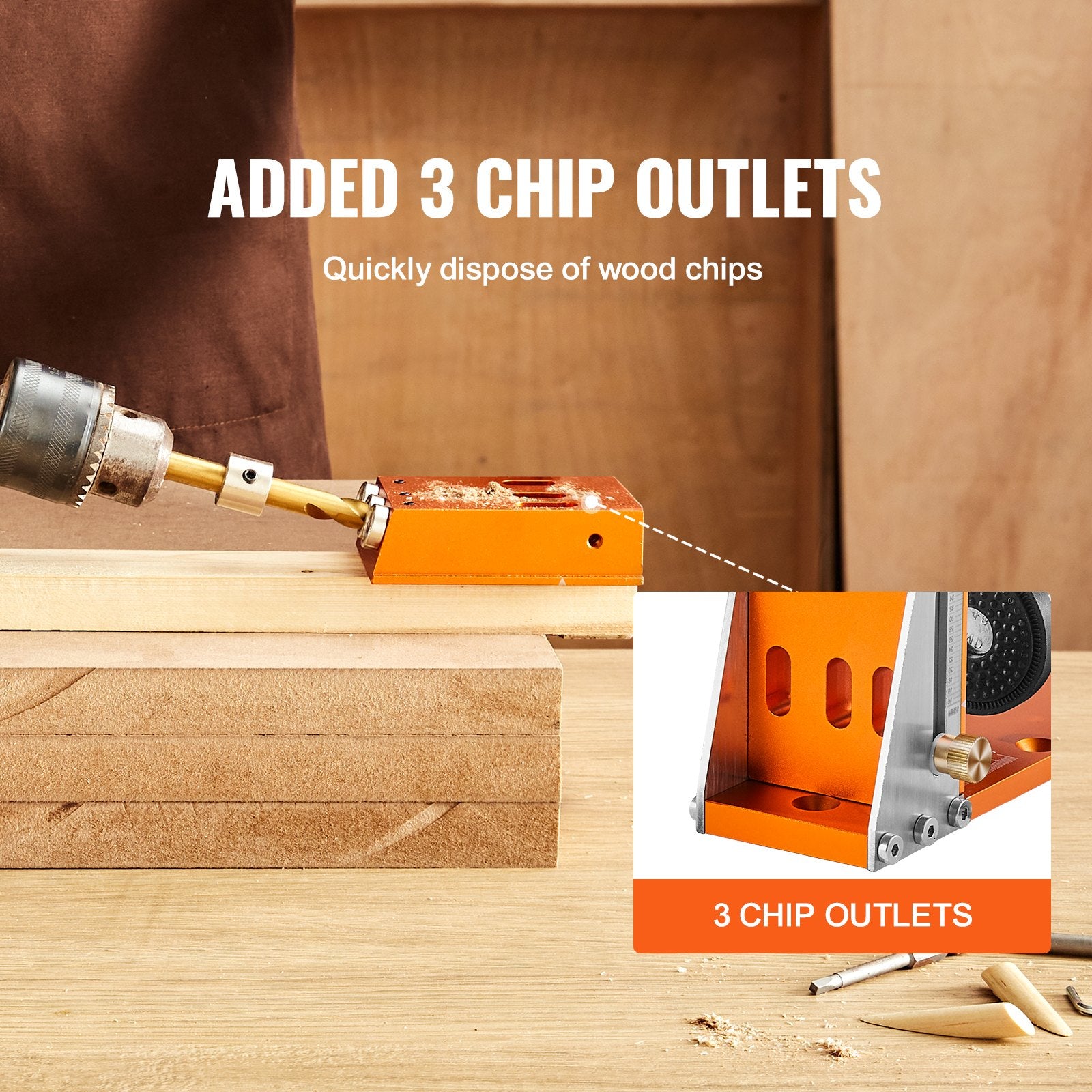 Pocket Hole Jig Kit 30 Pcs Adjustable with Step Drills Wrenches and Bits