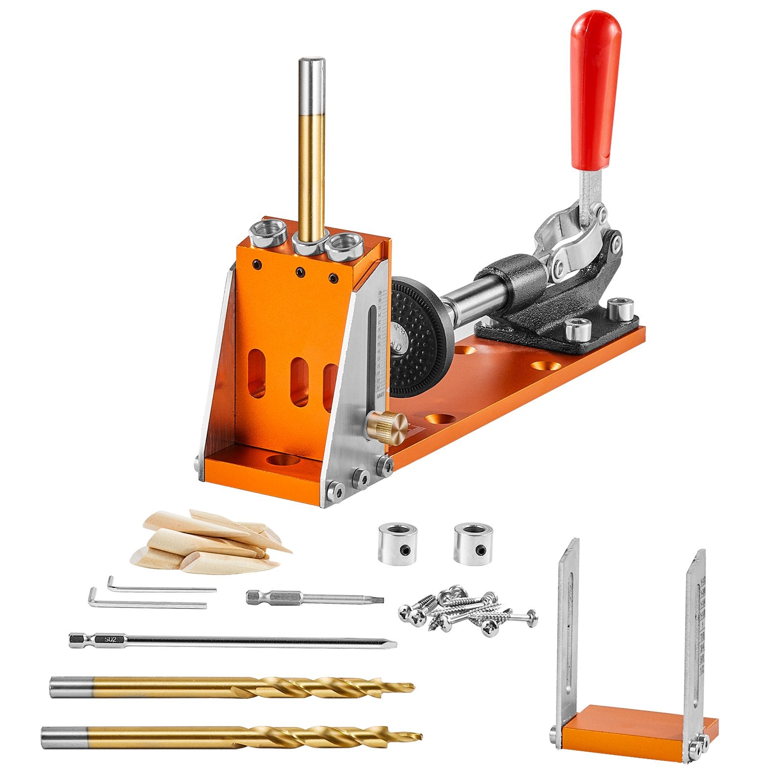 Pocket Hole Jig Kit 30 Pcs Adjustable with Step Drills Wrenches and Bits
