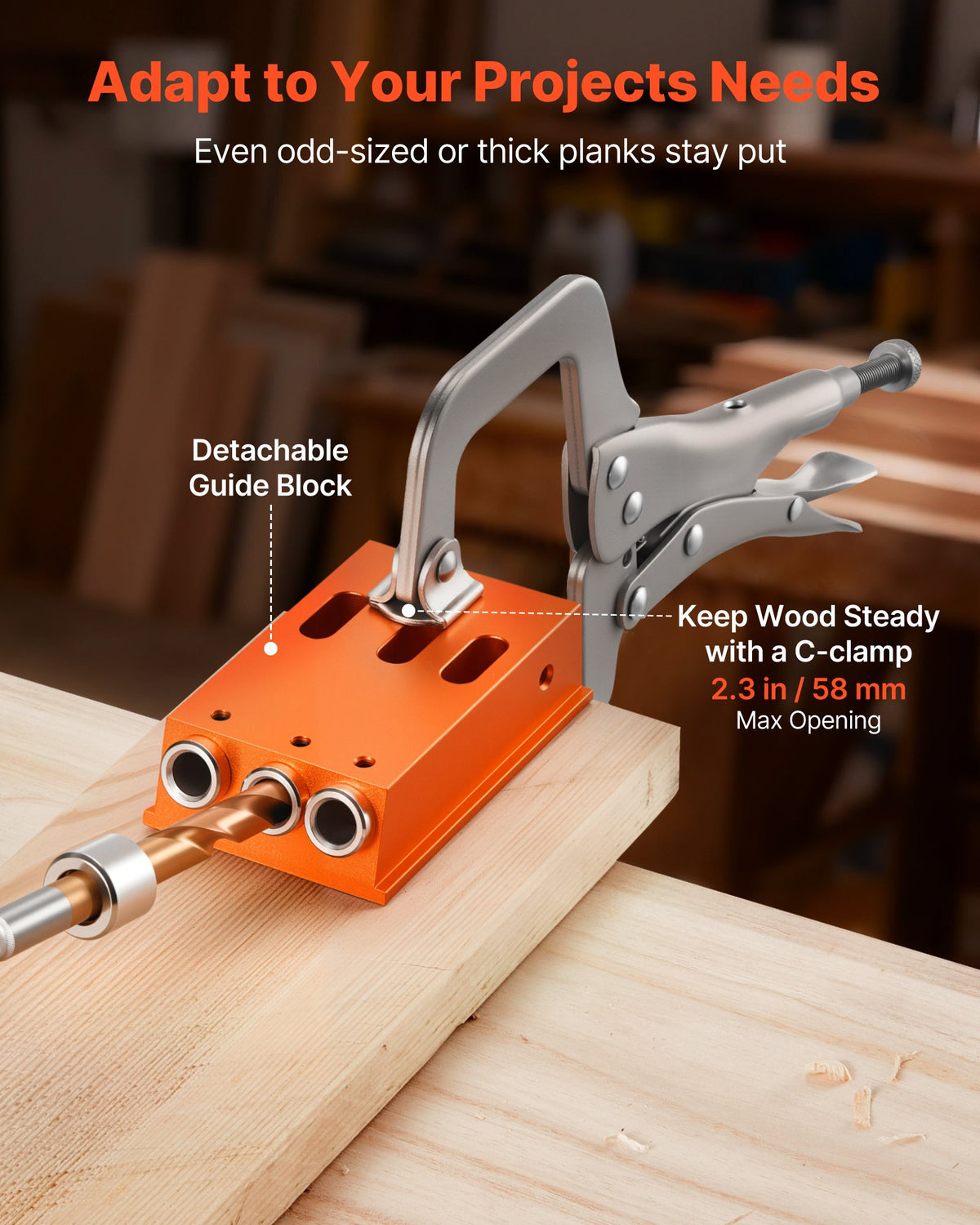 Pocket Hole Jig Kit 12.7-38.1mm Adjustable Metal Frame Woodworking with Toolcase