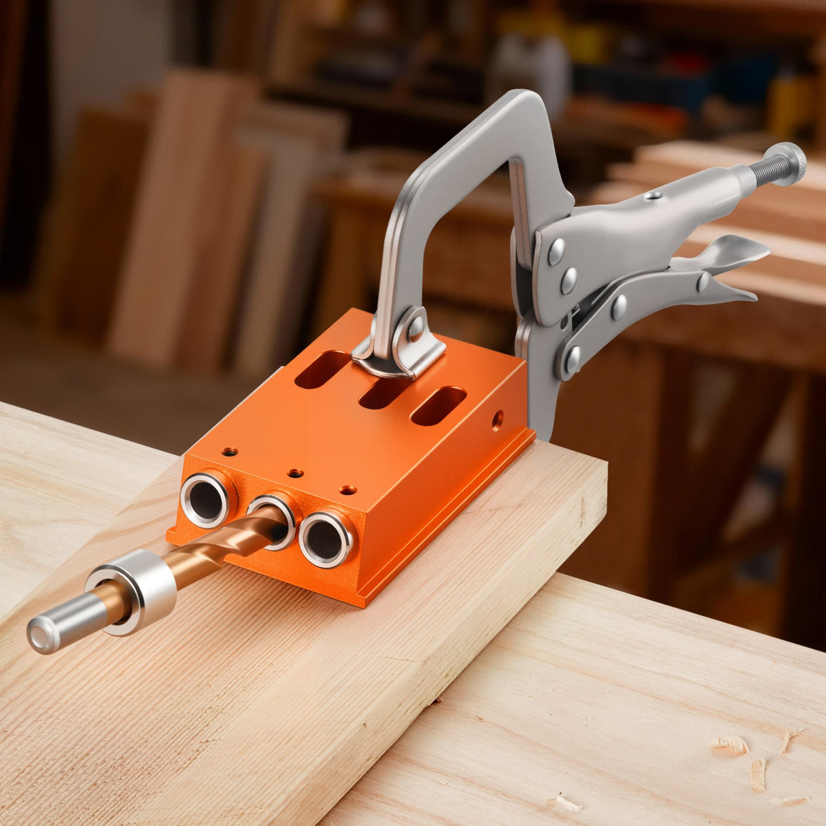Pocket Hole Jig Kit 12.7-38.1mm Adjustable Metal Frame Woodworking with Toolcase