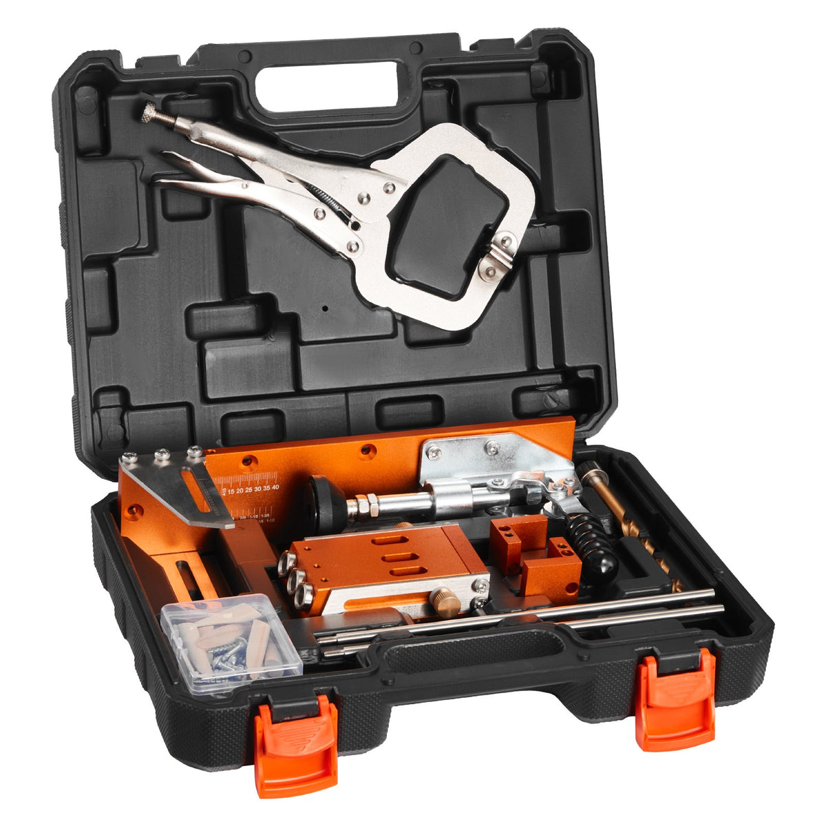 Pocket Hole Jig Kit 12.7-38.1mm Adjustable Metal Frame Woodworking with Toolcase