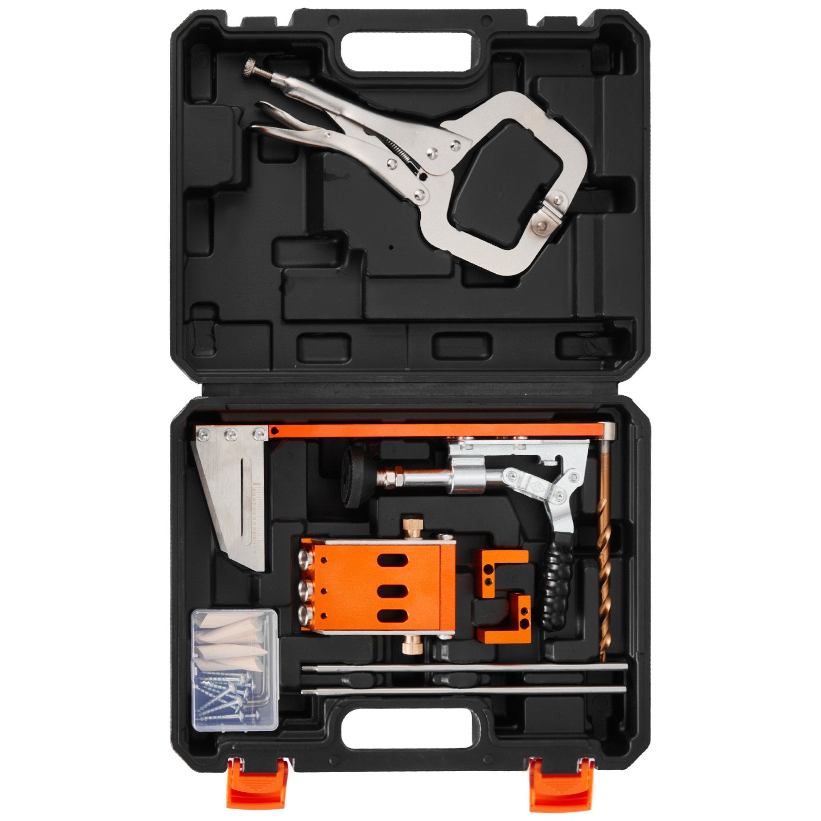 Pocket Hole Jig Kit 12.7-38.1mm Adjustable Metal Frame Woodworking with Toolcase