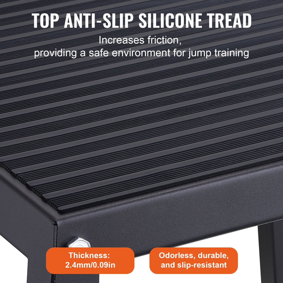 Plyometric Jump Boxes Agility Exercise Step Up Anti-Slip Set 12/18/24in Black