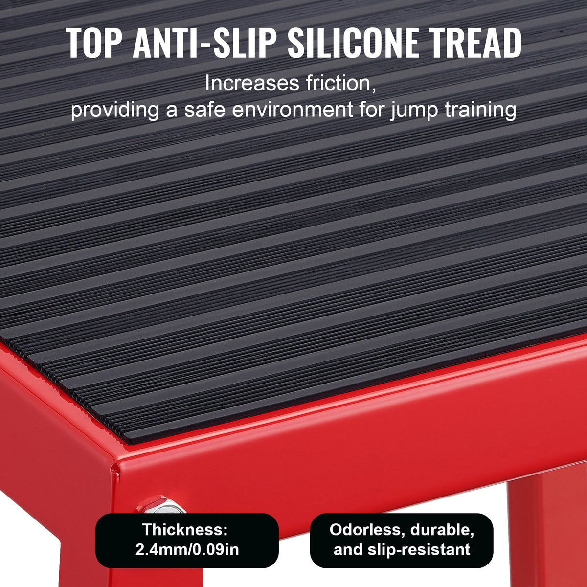 Plyometric Jump Boxes Agility Exercise Step Up Anti-Slip Set 12/18/24in Red
