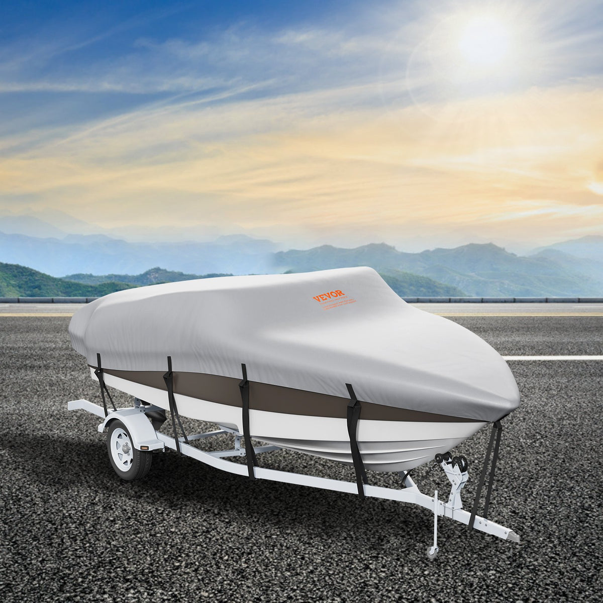 Waterproof Trailerable Boat 16-18.5 ft with Motor Cover and Buckle Straps