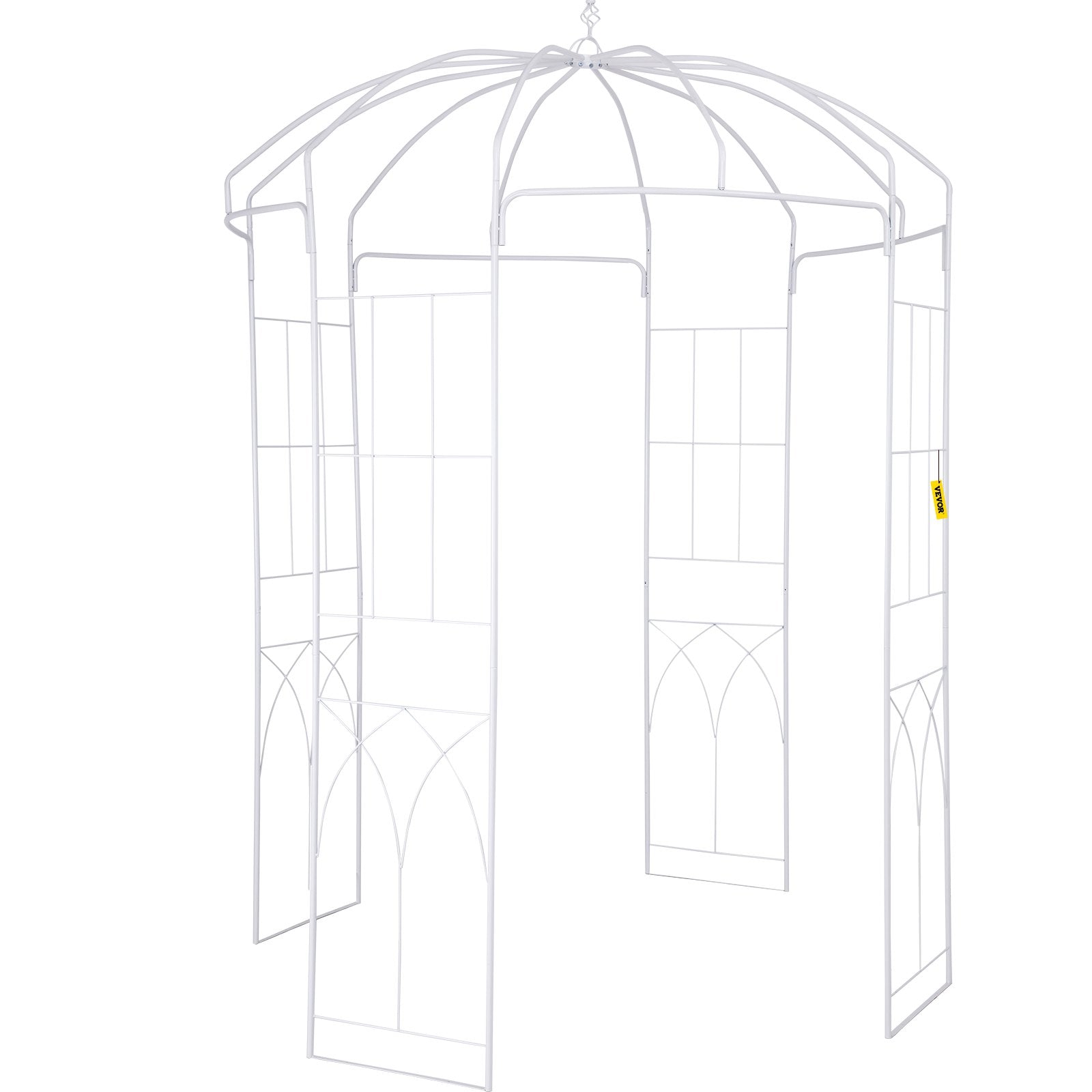 Garden Arbor Birdcage Shape Wrought Iron Wedding Arch Trellis White