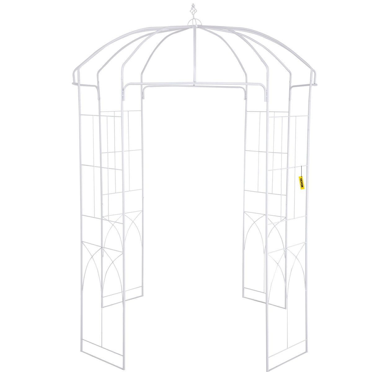 Garden Arbor Birdcage Shape Wrought Iron Wedding Arch Trellis White