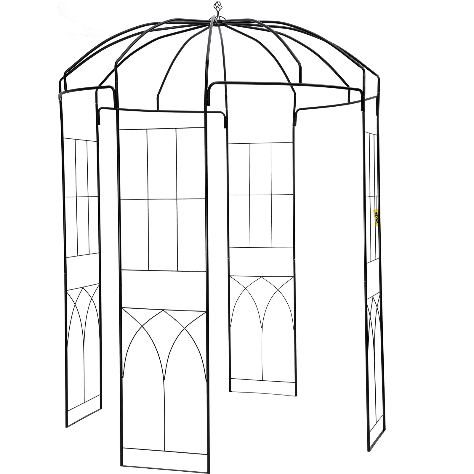 Garden Arbor Birdcage Shape Wrought Iron Wedding Arch Trellis Black