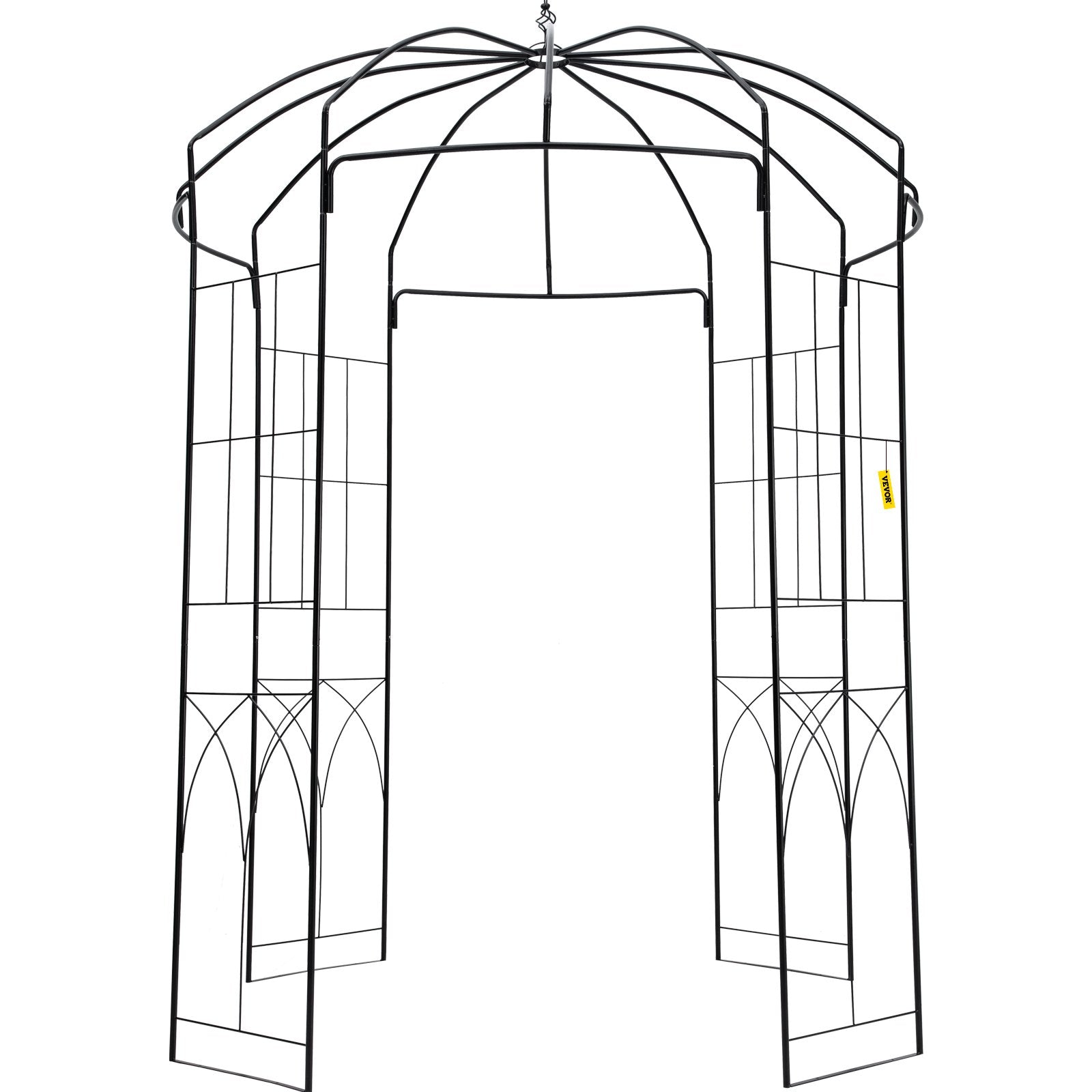Garden Arbor Birdcage Shape Wrought Iron Wedding Arch Trellis Black