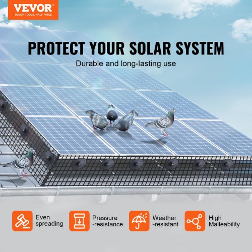 Solar Panel Guard Bird Critter Protection 8 in x 100 ft Wire Mesh with Fasteners