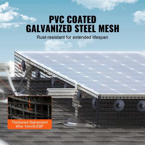 Solar Panel Guard Bird Critter Protection 8 in x 100 ft Wire Mesh with Fasteners