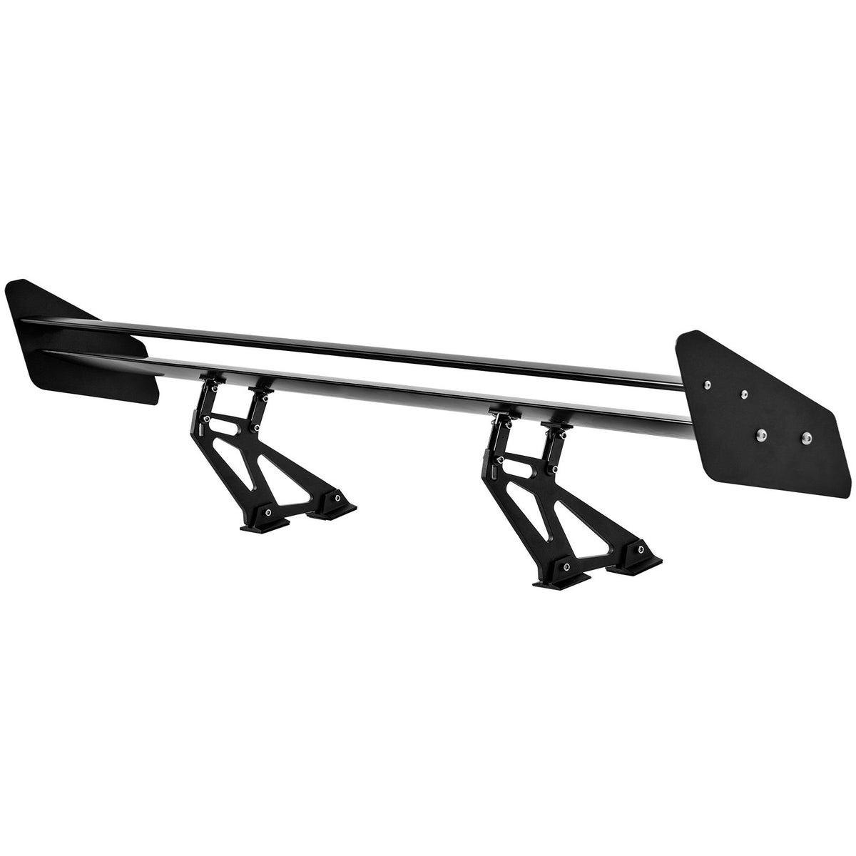 GT Wing Car Spoiler 53.1 in Double Deck Adjustable Aluminum Racing Black
