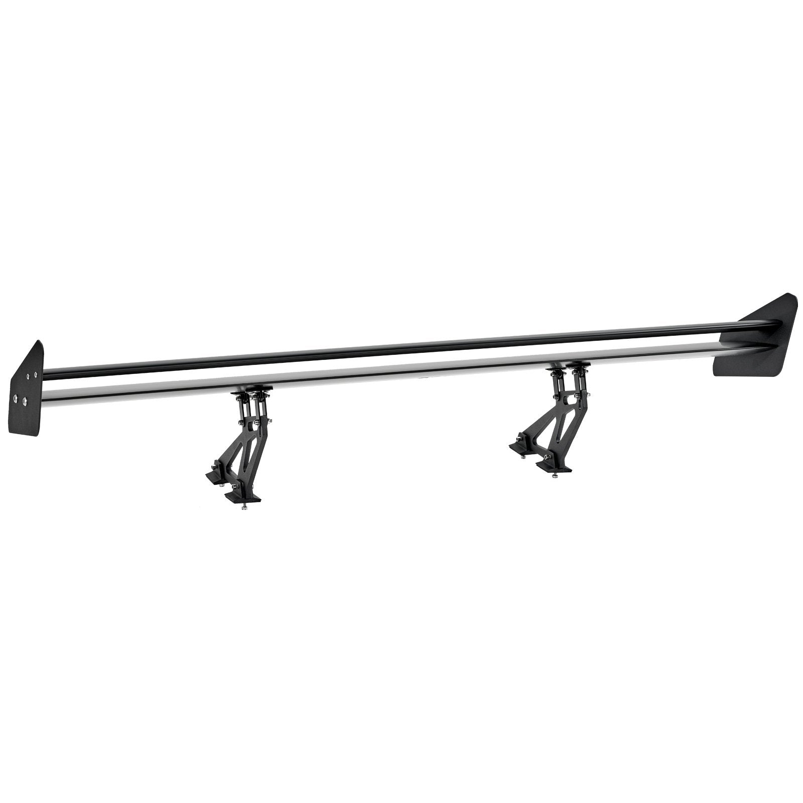 GT Wing Car Spoiler 53.1 in Double Deck Adjustable Aluminum Racing Black
