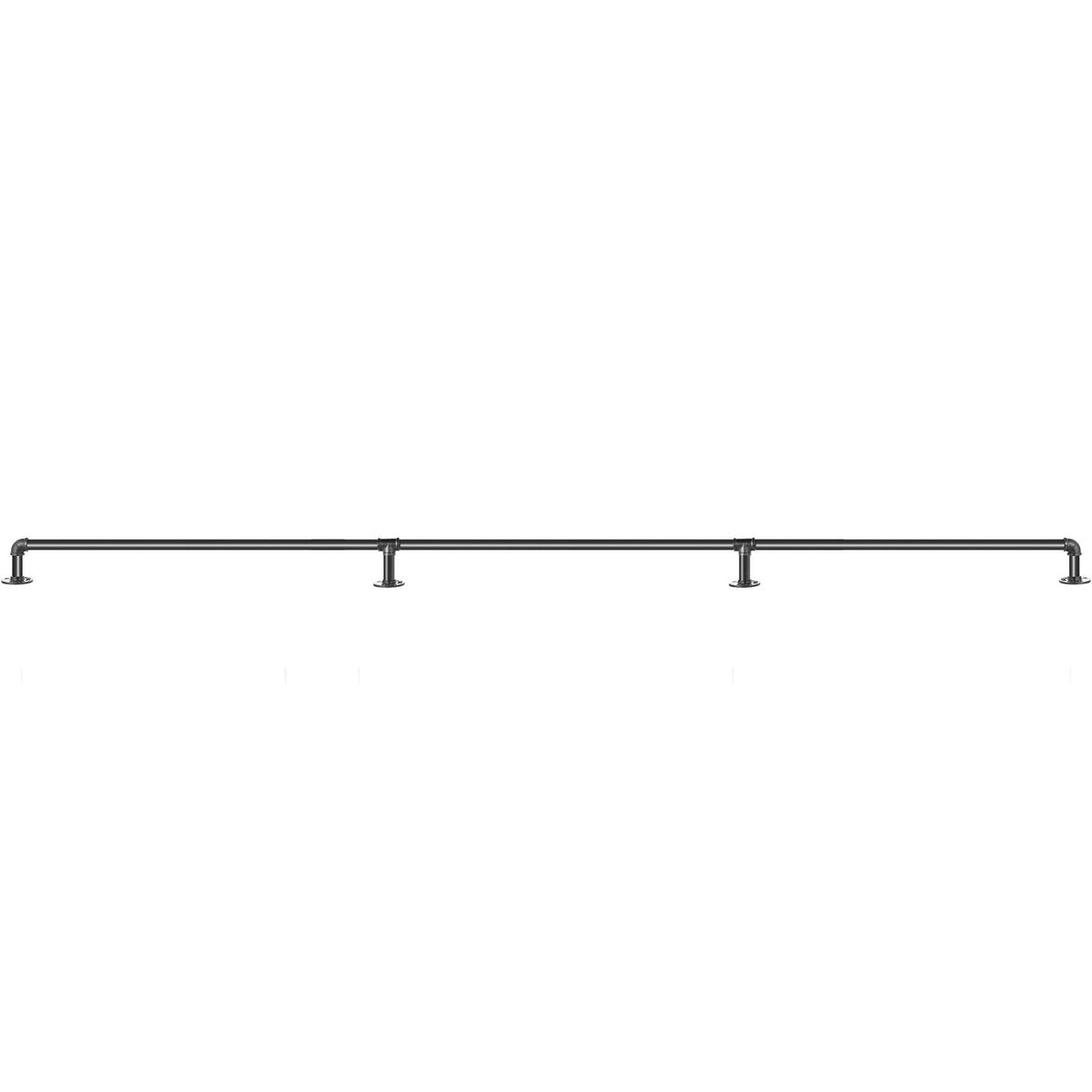 Pipe Stair Handrail, 3m Carbon Steel Wall-Mounted Handrail for Indoor Outdoor