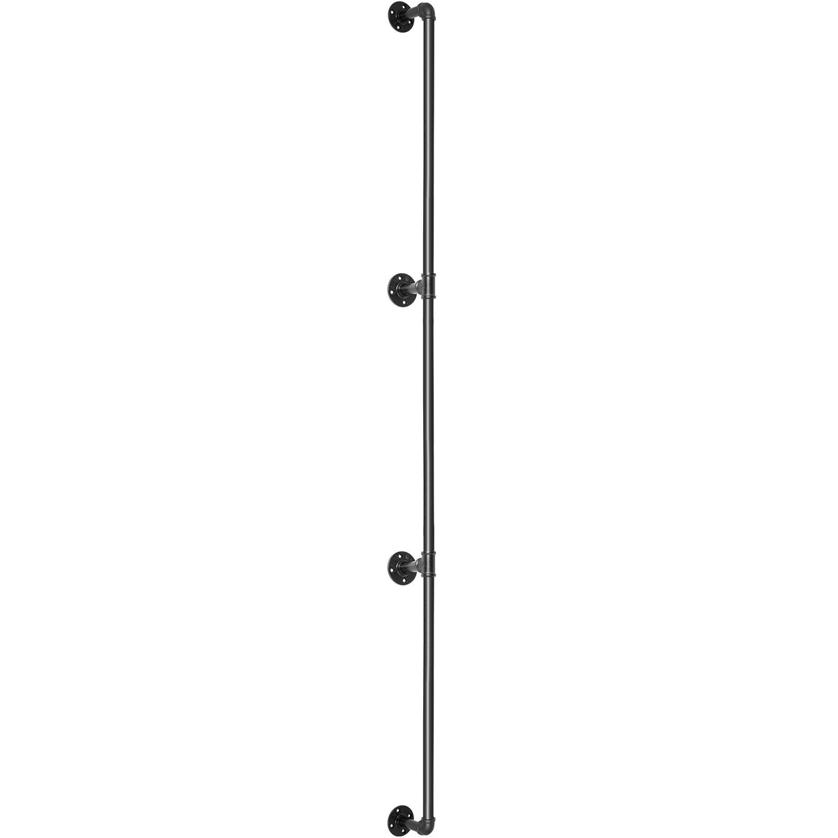 Pipe Stair Handrail, 3m Carbon Steel Wall-Mounted Handrail for Indoor Outdoor