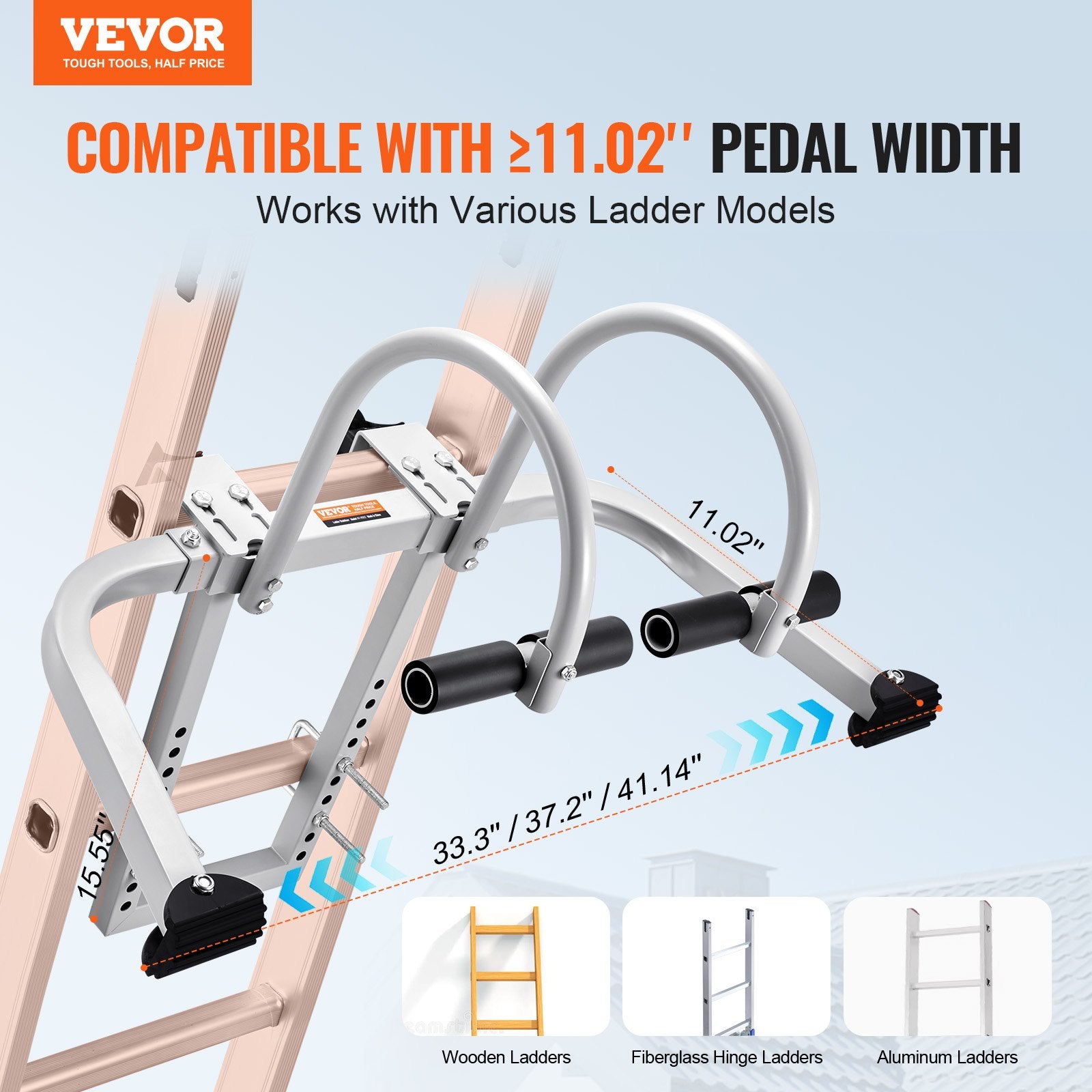 1. 2-in-1 Ladder Standoff & Stabilizer, Steel T-Bar for Roof Access