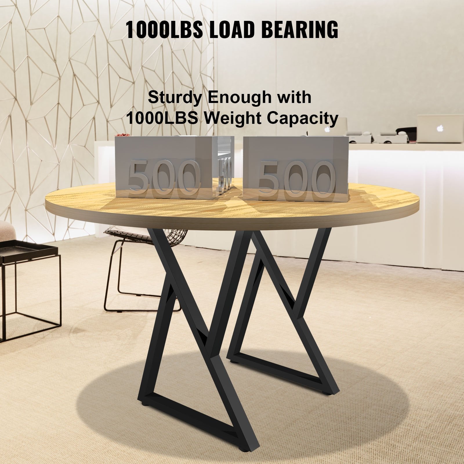 Metal Table Legs 71.1x45.7cm Set of 2 Z Shape Heavy Duty Coffee Table Legs
