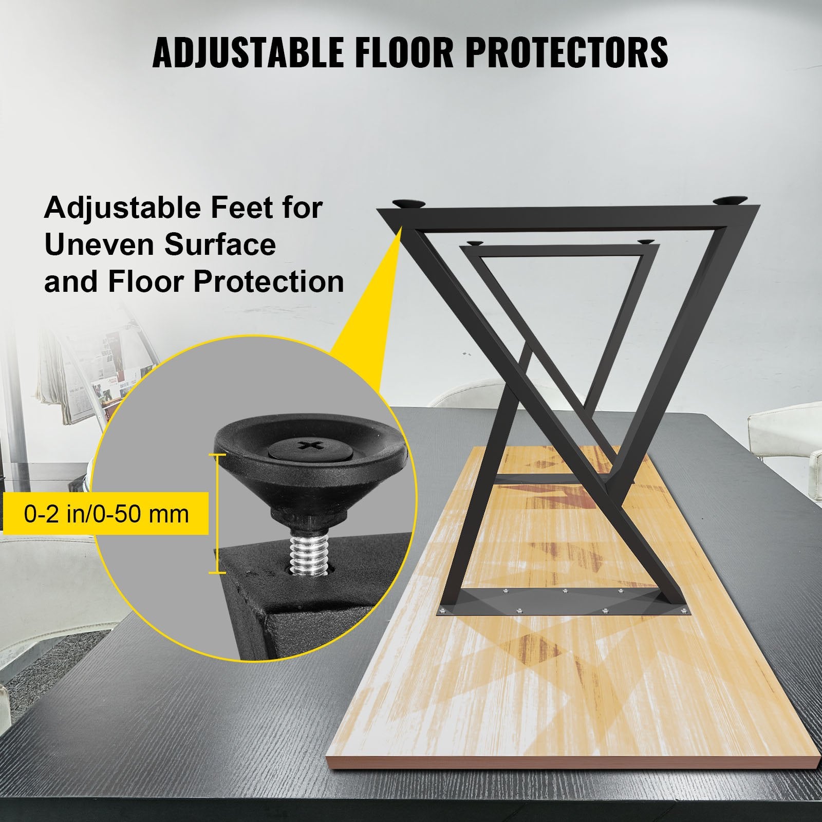 Metal Table Legs 71.1x45.7cm Set of 2 Z Shape Heavy Duty Coffee Table Legs