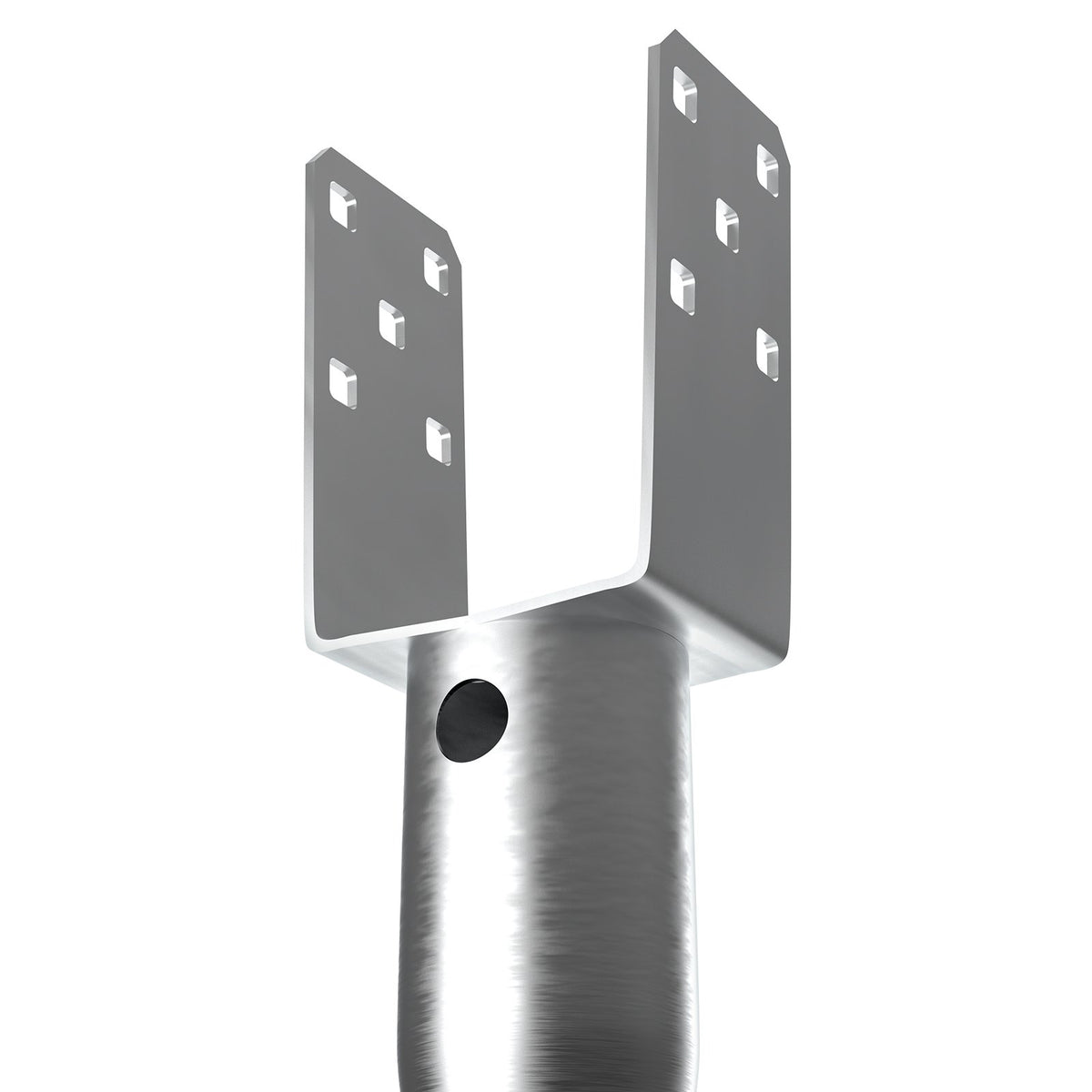 No Dig Ground Anchor 1-Pack 10x7x70cm U-Shape Steel Post Holder with Lag Bolts