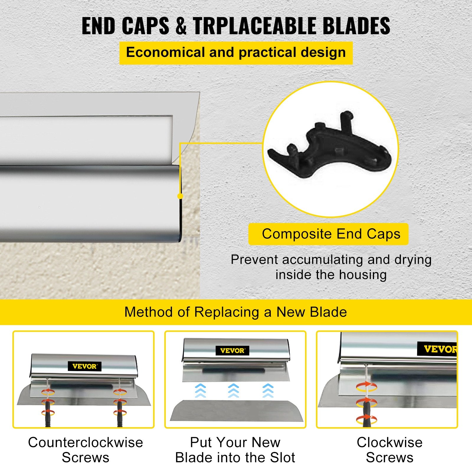 Drywall Skimming Blade Putty Knife 24inch Stainless Steel Finishing Tool