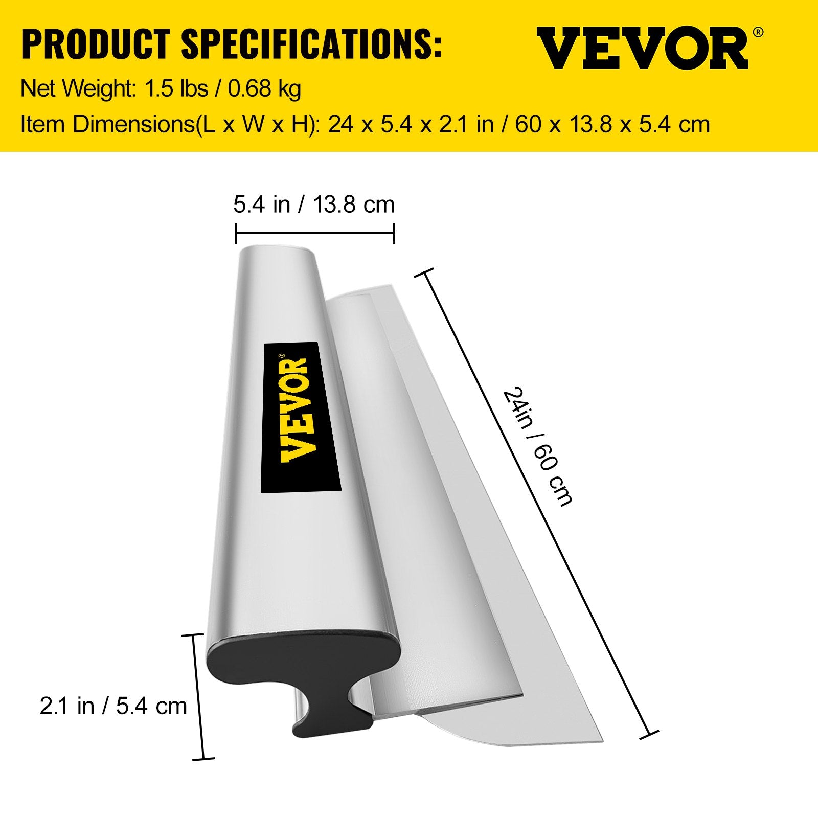 Drywall Skimming Blade Putty Knife 24inch Stainless Steel Finishing Tool