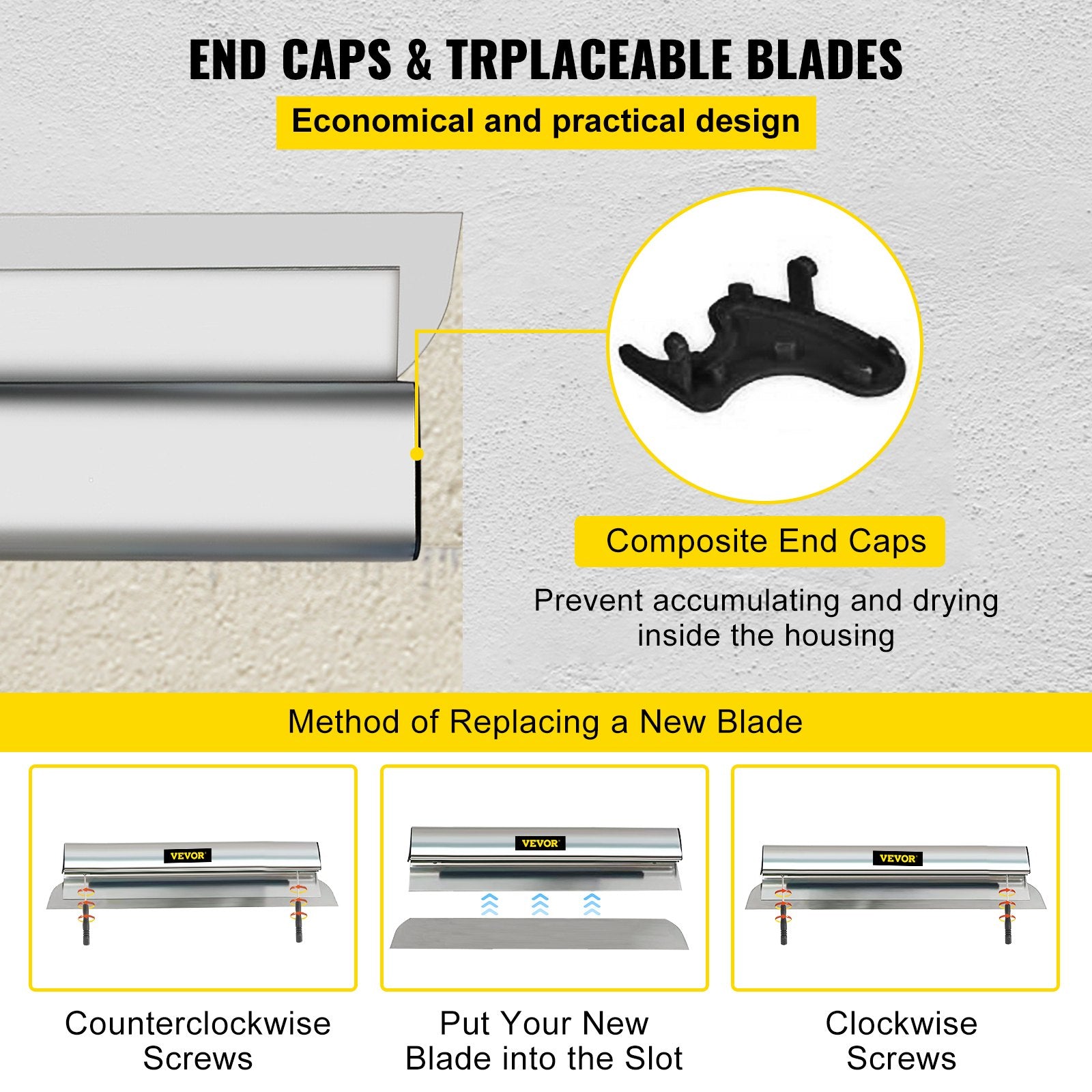 Skimming Blade 40 inch Smoothing Knife European Stainless Steel Aluminum Spatula