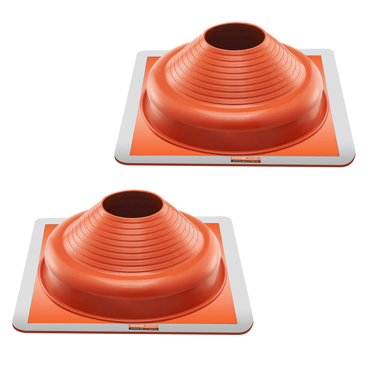 2 Pcs Roof Pipe Flashing Boot, Flexible Silicone Pipe Flashing 170-355mm Square