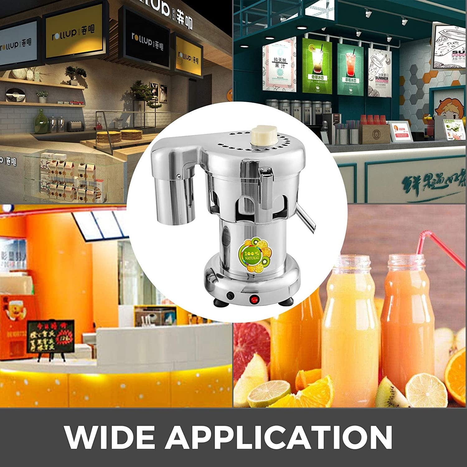 Juice Extractor 370W Commercial 176lbs/hr Stainless Steel Centrifugal Juicer