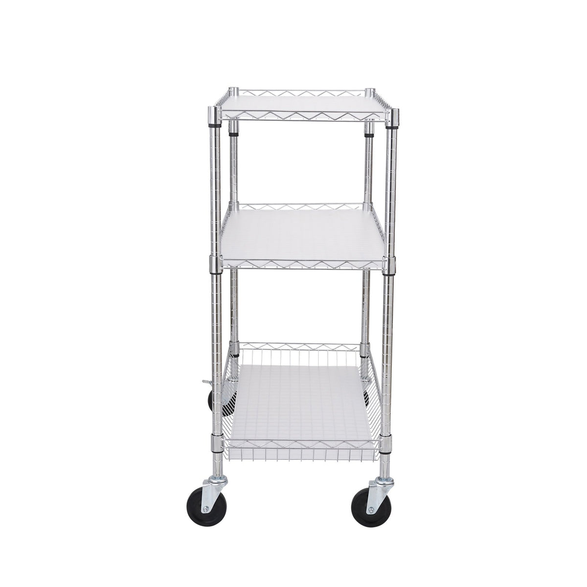 Kitchen Utility Cart 3-Tier Wire Rolling  Service Cart Metal Storage Trolley