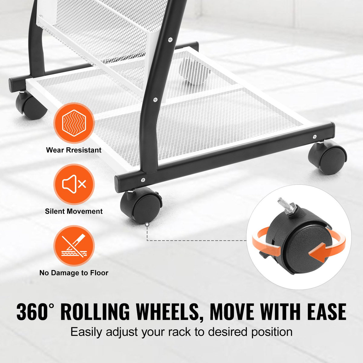 6-Tier Brochure Display Rack w/ Wheels Magazine & Catalog Stand