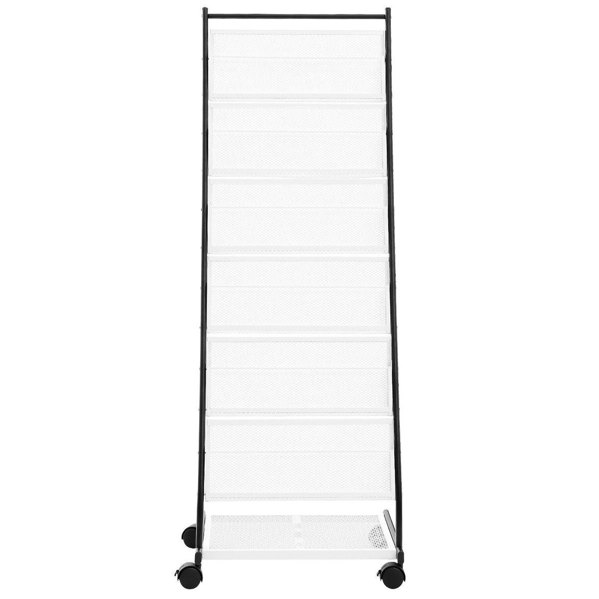 6-Tier Brochure Display Rack w/ Wheels Magazine & Catalog Stand
