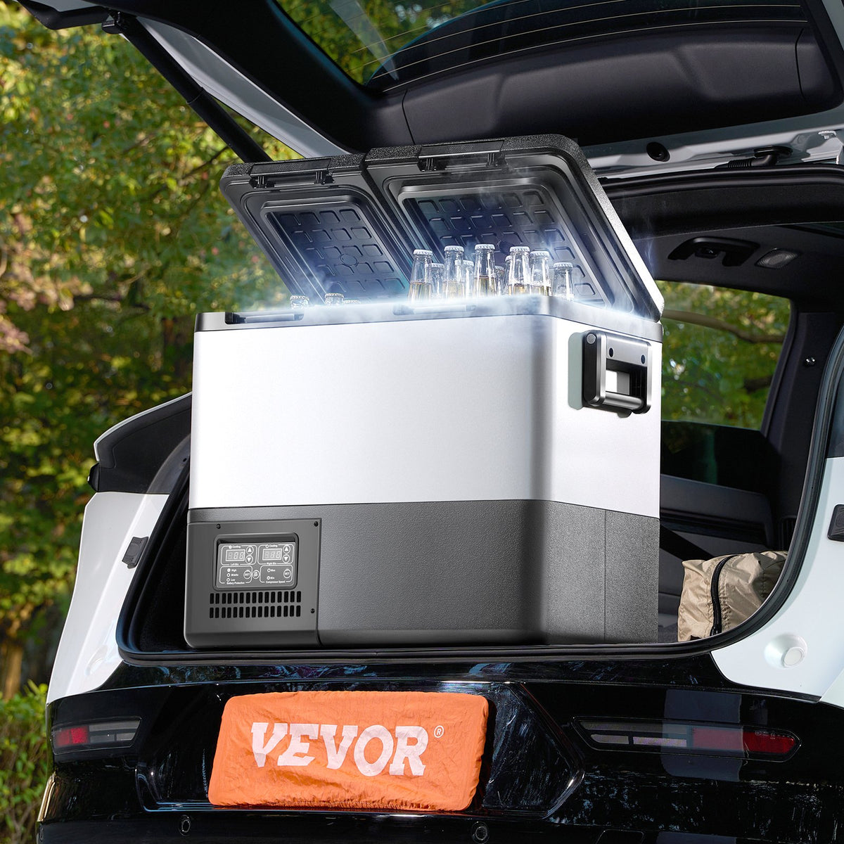 Portable Car Refrigerator 45L Dual Zone 12V/24V/100-240V Adjustable Temperature