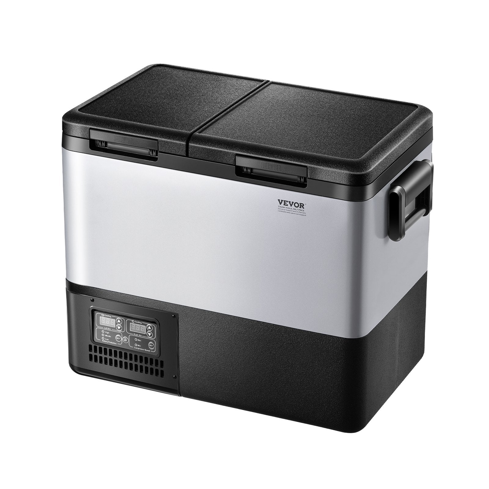 Portable Car Refrigerator 45L Dual Zone 12V/24V/100-240V Adjustable Temperature
